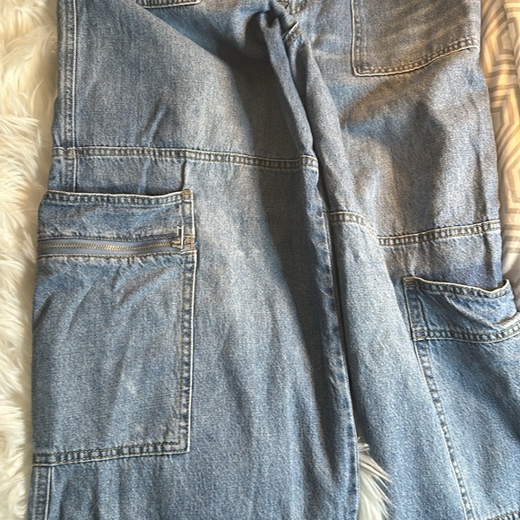 Fashion Nova cargo wide leg denim jeans sz 13 NWOT - Picture 14 of 14
